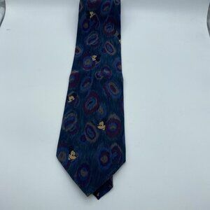 Mickey Mouse Disney Originals Mens Silk Neck Tie Paisley Blue Green Maroon Swirl